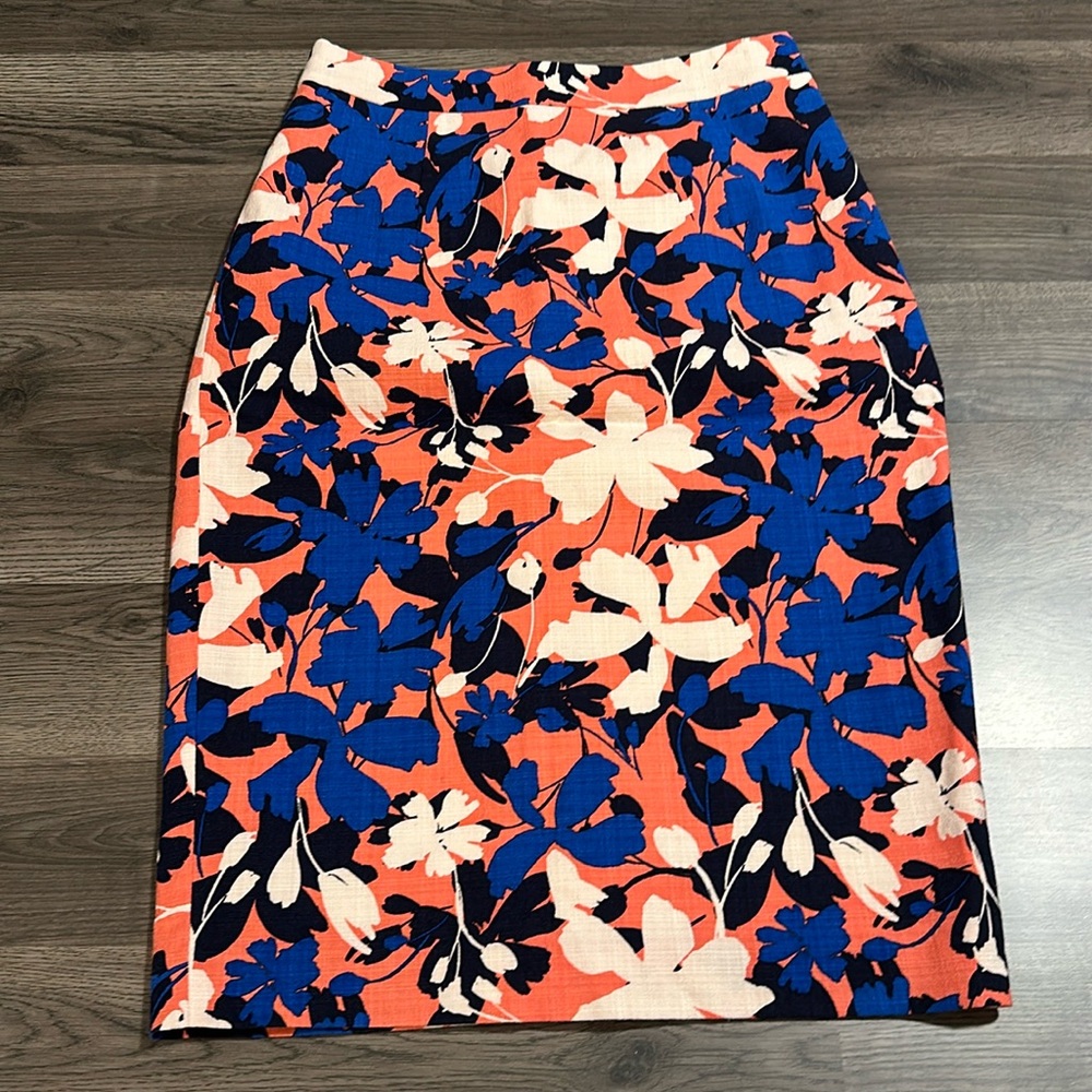 Halogen Size 4 Floral Pencil Women's Skirt Nordstrom  Multicolor Blue Coral